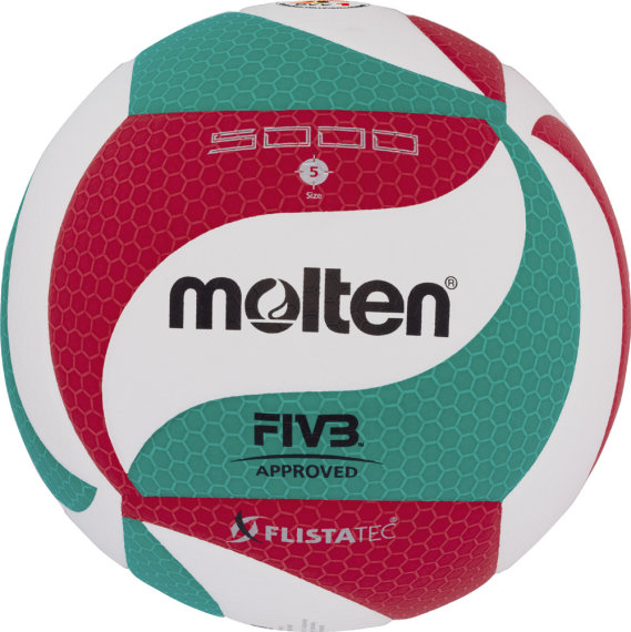 Molten Volleyball V5M5000-DE, DVV 1, weiß/grün/rot