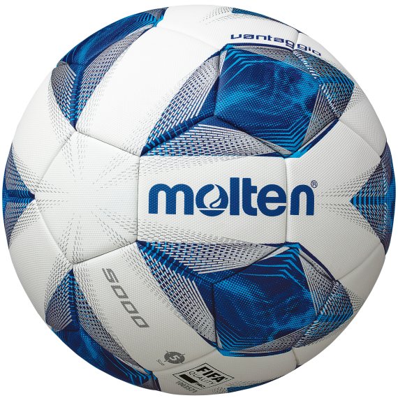 Molten Fußball (Top Wettspielball)  F5A5000, weiß/blau/silber, Größe 5