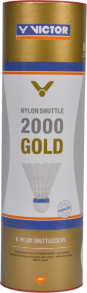 Victor Badmintonball Shuttle 2000 Gold (6St.), gelb, mittel (blau)