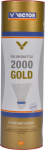 Victor Badmintonball Shuttle 2000 Gold (6St.), gelb, mittel (blau)