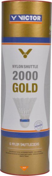 Victor Badmintonball Shuttle 2000 Gold (6St.), gelb, schnell (rot)