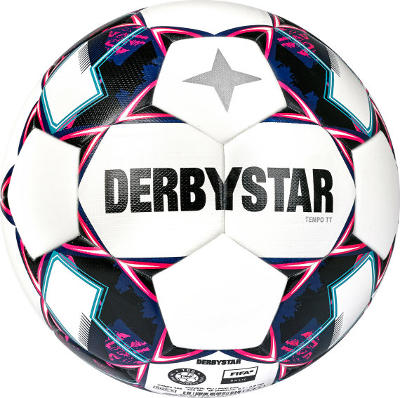 Derbystar Fußball (Trainingsball) Tempo TT v22, Größe 5, weiss blau
