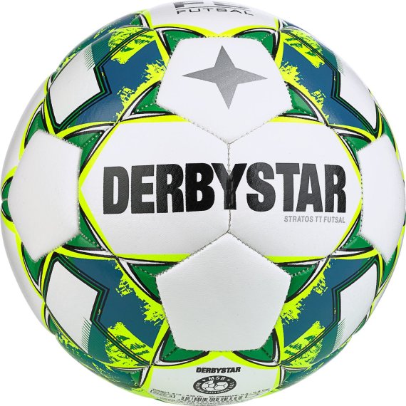 Derbystar Fußball (Futsalball) Futsal Stratos TT v23, weiss gelb blau, Gr. 4