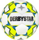 Derbystar Fußball (Futsalball) Futsal Stratos Light v23, weiss gelb blau, Gr. 4