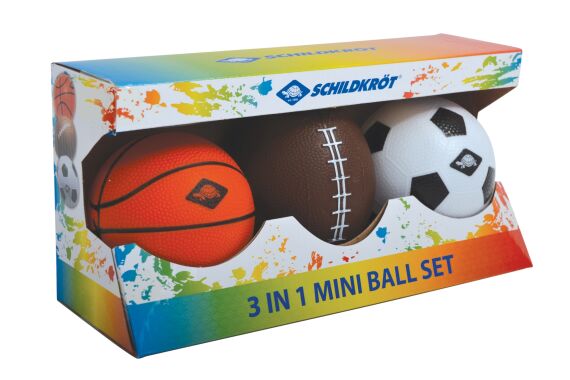 Schildkröt Funsport 3 in 1 Mini Balls Set, 1 Soccer-, 1 Basket-, 1 Football