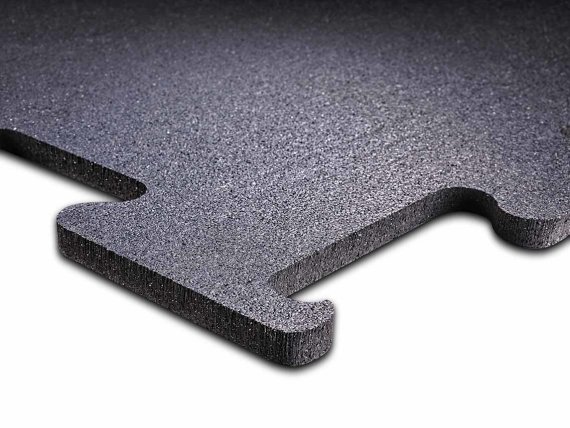 Trendy Rubber Interlocking Flooring Segura 1000, schwarz, 100 x 100 cm