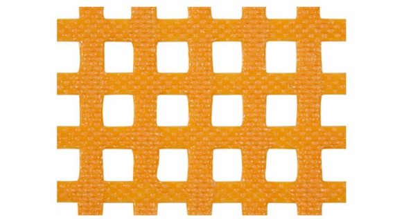 Eurotramp Sprungtuch, 366x183 cm aus Gittergewebe für Bodentrampolin "Master" Outdoor, orange, Einhängestifte