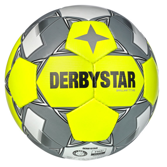 Derbystar Fußball (Trainingsball) Brillant TT AG v24, gelb grau, Gr. 5